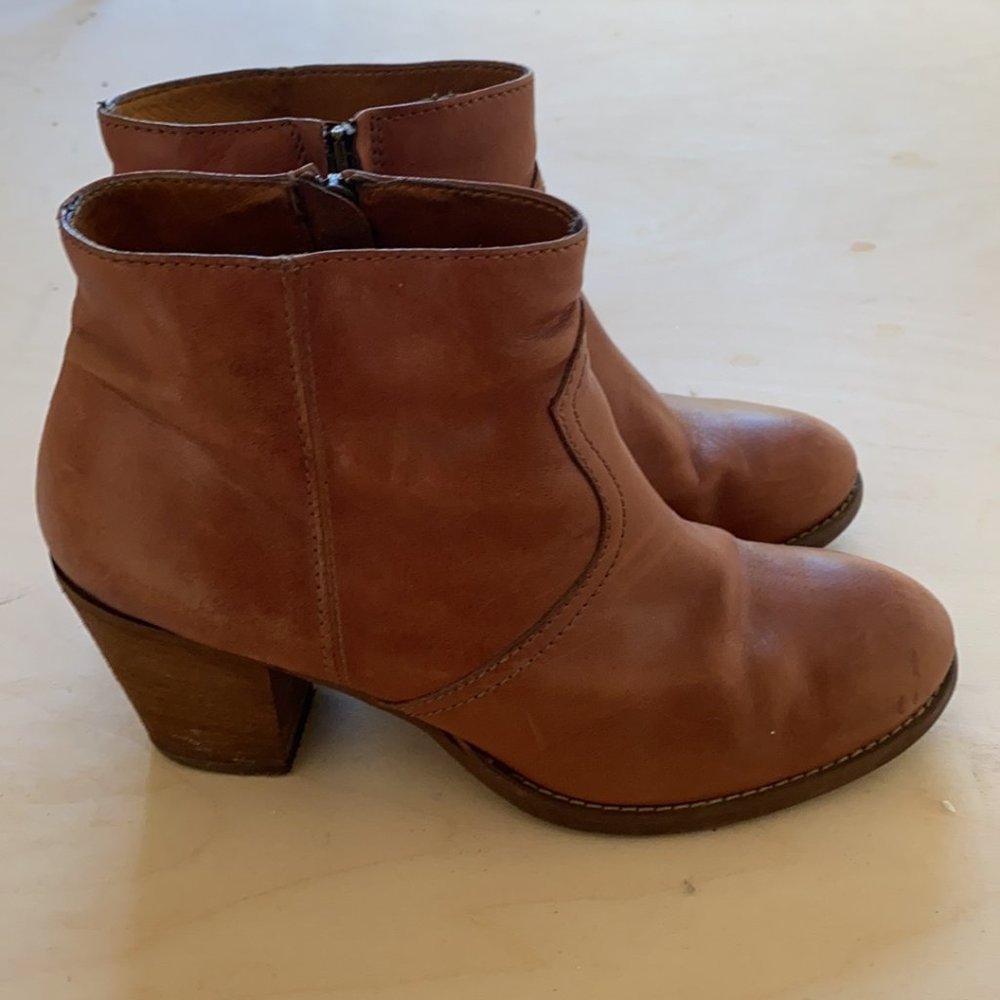 Madewell | Brown Leather Heeled Boots 8.5